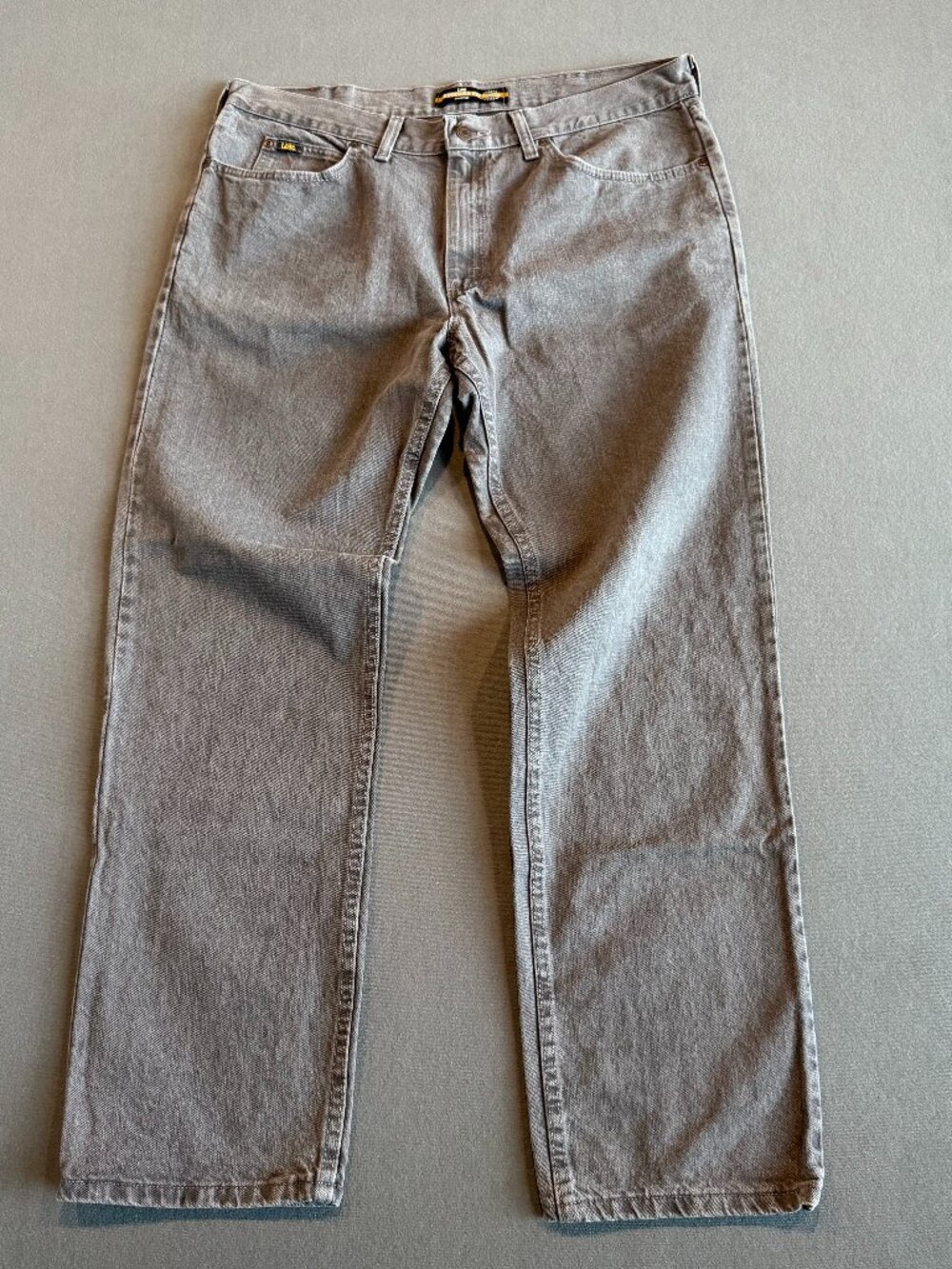 Lee Regular Fit Straight Leg Gray Denim Jeans Men’s 38x32 100% Cotton
